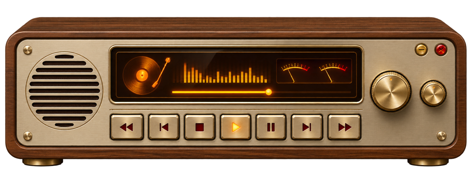 Walnut Hi-Fi wooden classic stereo player chassis